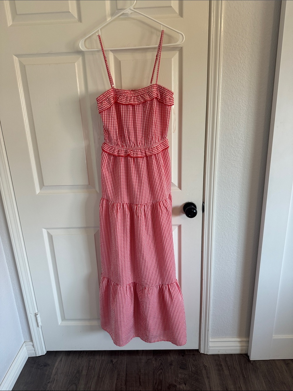 Ces Femme Red Gingham Tiered Sundress